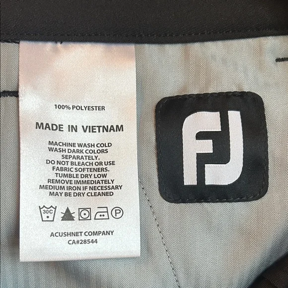 NWOT FootJot Men's Black Golf Pants, W36/L36 - Picture 5 of 5